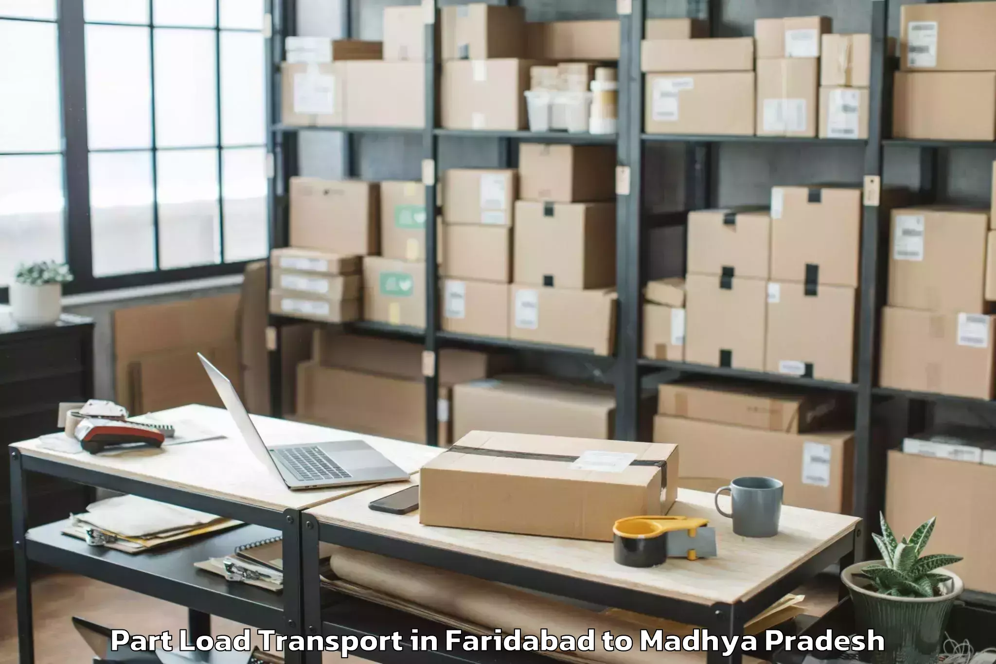 Book Faridabad to Nasrullahganj Part Load Transport Online